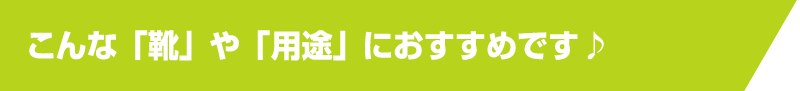 こんな 「靴」 や 「用途」 におすすめです♪